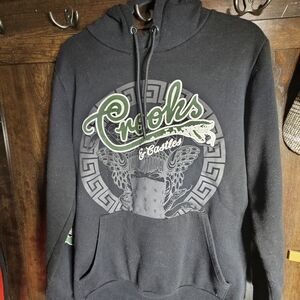 Crooks & Castles Black Hoodie with Green and Gray Design